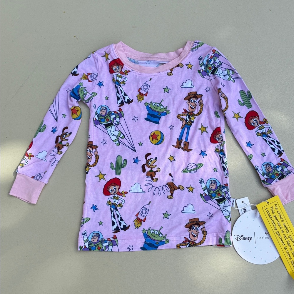 Disney Little Sleepies Toy Story Pink 12-18 Months Top Only NWT